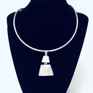 White Mother of Pearl Sterling Silver Pendant